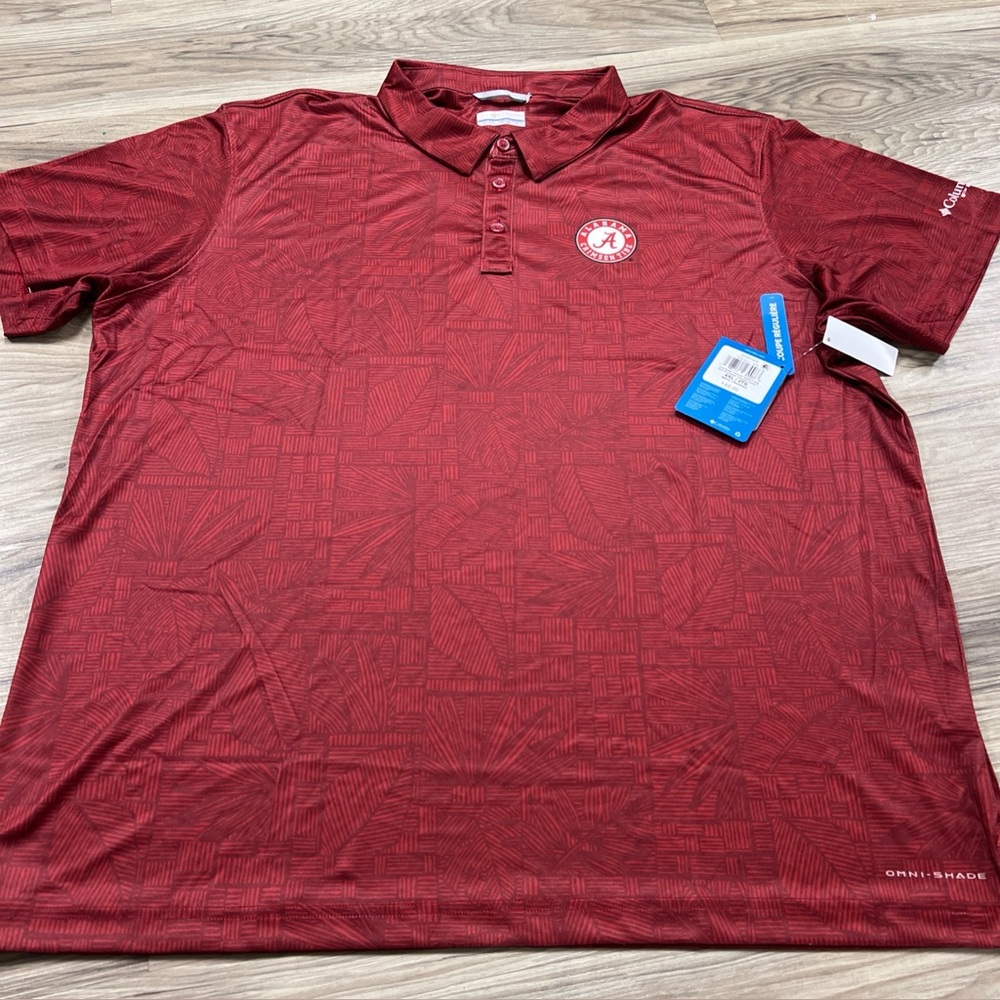 Columbia Alabama Crimson Tide CLG Super Terminal Tackle Polo PFG Men’s 2XL $65